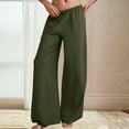 thumbnail image 4 of QATAINLAV Women's Baggy Wide Leg Palazzo Pants with Pockets Summer Lightweight Linen Beach Pants Casual Drawstring Elastic Waist Lounge Trousers Army Green XXL Ofertas en Walmart, 4 of 9