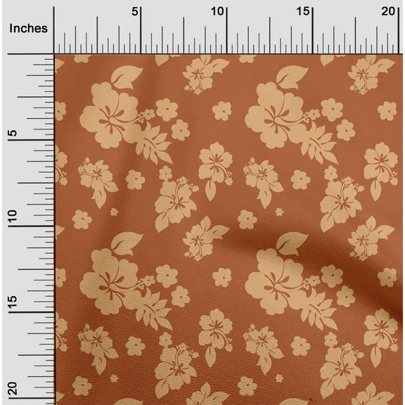 oneOone Cotton Jersey Rust Brown Fabric Artistic Flower Craft Projects Decor Fabric Printed By The Yard 58 Inches Wide