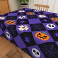 thumbnail image 5 of Duangreer Purple Halloween Rectangle Tablecloth, Pumpkin Ghost Print Table Cover with Waterproof Wrinkle Resistant for Party Decorations, 60 x 70 Inch, 5 of 6