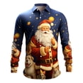 thumbnail image 1 of Kcodviy Barboteuse Numérique de Noël pour Hommes, Chemise à Boutons Imprimée 3D avec Manches Longues, 1 of 4