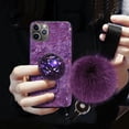 thumbnail image 2 of Funda de lujo con cordón de diamante para iPhone, carcasa con soporte de cristal brillante para modelos 13, 11, 12pro Max, XR, XS Max, 6, 6S, 8, 7 Plus, 12mini, SE2020 Fivean unisex, 2 of 2