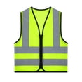 thumbnail image 5 of inhzoy Kids High Visibility Safety Vest Zipper Reflective Strips  Children Waistcoat B Fluorescent Yellow 7-10, 5 of 8