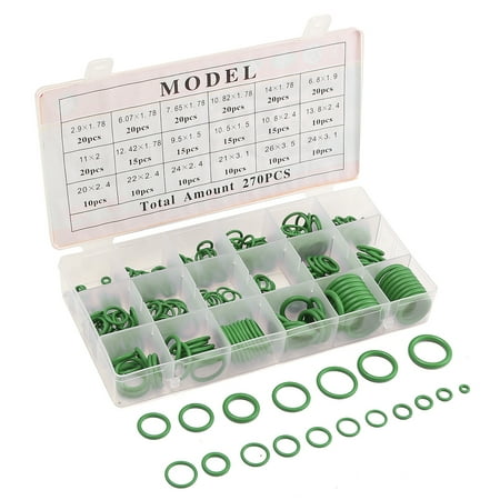 O-ring Tool - 270 PCS 18 Sizes O-Ring Seal Rubber Washer Assortment Set Repair Tools for Car Auto Vehicle Air Conditioning