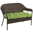 thumbnail image 4 of Jordan Manufacturing 44" x 18" McHusk Leaf Green Crosshatch Rectangular Tufted Contoured Crosshatch Outdoor Wicker Settee Bench Cushion, 4 of 13