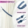 thumbnail image 3 of Uxcell 4 Pcs Curtain Tiebacks, 56cm/22 Braided Drapery Holdback Holder Curtain Ties Holdbacks Elegant Window Rope Tie Back, Dark Blue, 3 of 7