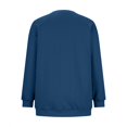 thumbnail image 4 of Duoif Fall Sweatshirts for Women, Women's Side Slit Sweatshirt - Round Neck with Pocket Womens Sweatshirt Dark Blue S, 4 of 6