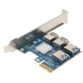 PCIE 1 to 4 Riser Card Blue Plug in Design 4 USB 3.0 Ports X4 X8 X16