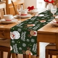 thumbnail image 5 of Christmas Santa Claus Table Runner 72 Inches, Cartoon Xmas Elk Snowflakes Black Bed Runner Dresser Scarves Tabletop for Indoor Outdoor Parties/Ceremony/Banquet, 13" x 72", 5 of 8
