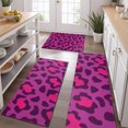 thumbnail image 2 of Pink and Black Of Leopard Print Kitchen Rugs Sets Of 3,Kitchen Runner Rugs Non Skid Washable,Decorative Kitchen Floor Mats for Kitchen,Sink,Laundry,17"x30"+ 17"x47" + 17"x59", 2 of 6