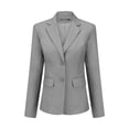 thumbnail image 6 of AZoiNM Women's Business Skirt Suit Set, 2-Piece Long Sleeve Blazer & Pencil Skirt, Two-Button Professional Workwear with Real Pockets, Light Gray, 6 of 16