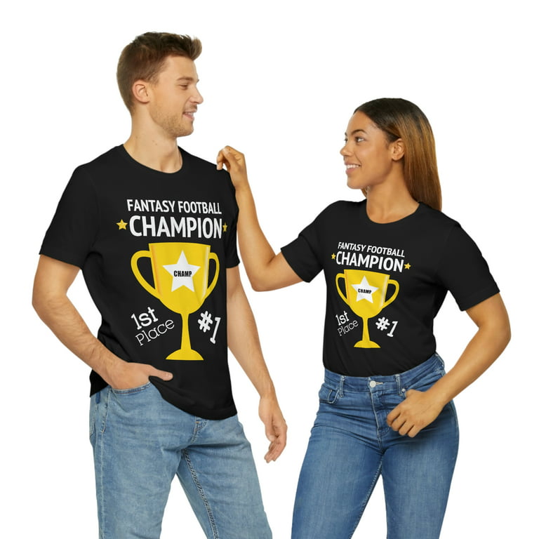 Printify Fantasy Football Champion Shirt, Women's, Size: Medium, Black