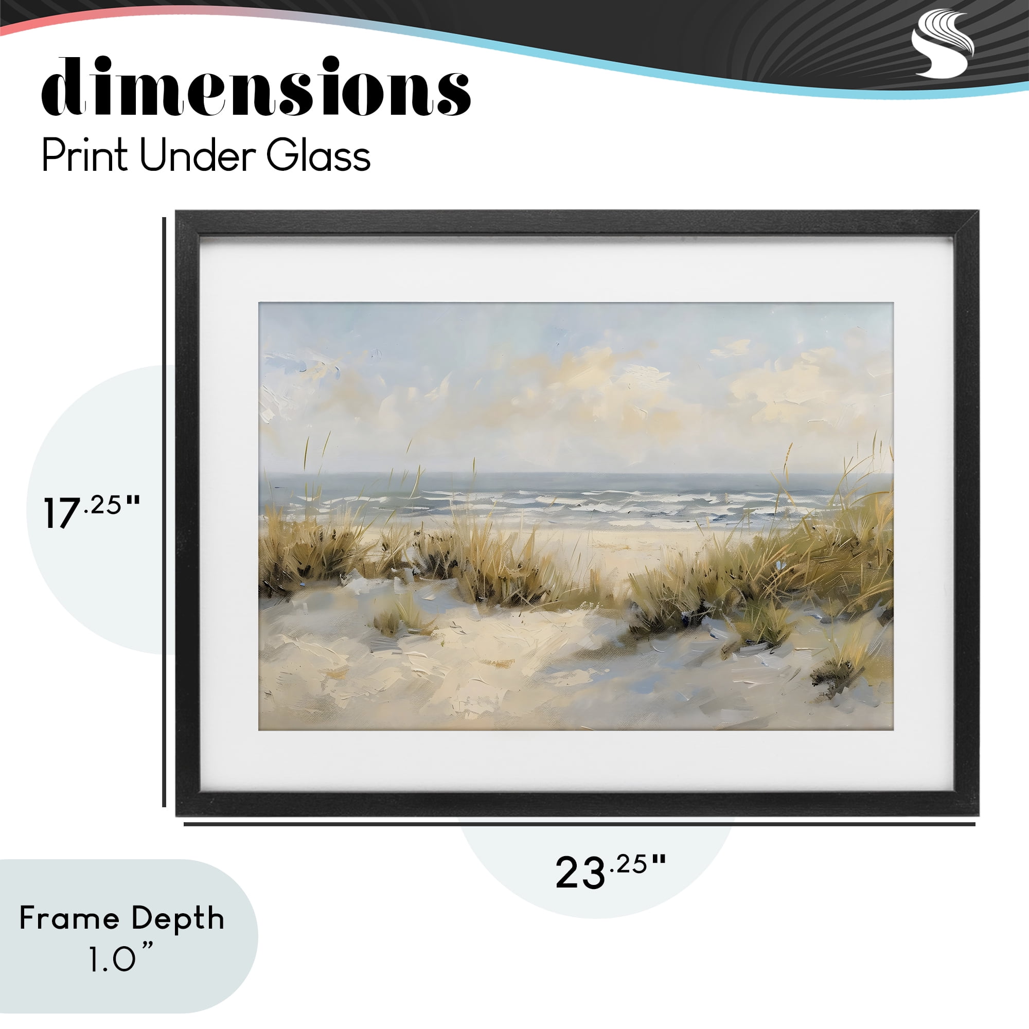 Stupell Industries Coastal Birds Over Dunes Black Framed Print Under Glass, design by Creative Studio