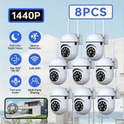 Set of 8 Wireless Indoor Surveillance Cameras: 2K HD with Color Night Vision, Motion Notifications & Two-Way Communication | Remote Access Via App, Easy Installation for Complete Home Security