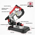 thumbnail image 3 of PowerSmart Portable Band Saw, 120V Removable Alloy Steel Base Cordless Band Saw, 5 Inch Cutting Capacity 10Amp Motor Handheld, 3 of 9
