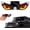 Red-Red + Yellow, variant on Solar Demon Eye LED Car Window Light, Waterproof Devil Eyes Light No Drill Suction Cup Dynamic Windshield Ambient Lamp Solar and USB Powered Flicker Signal Warning Lights for SUV, TruckRV