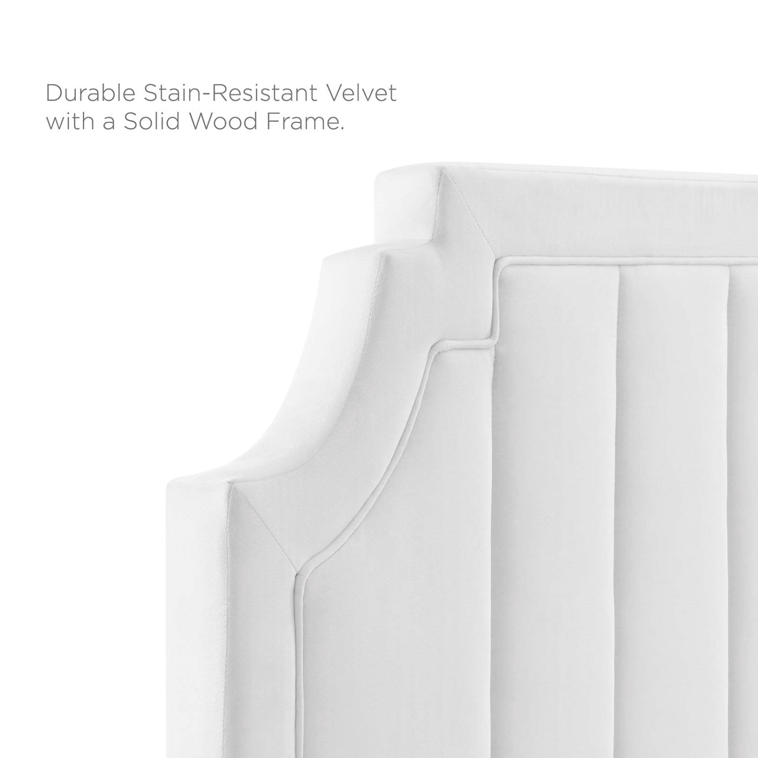 Platform Bed Frame, Tufted, King Size, White, Velvet, Bedroom, Modern Contemporary Boutique HB35506