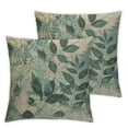 thumbnail image 2 of Awypu Decorative Throw Pillow Cover for Couch Sofa,Vintage Blurred Monochrome Green Blue Brown Watercolor Graphic Floral with Grasses Leaves Home Decor Pillow Case,2 Pcs, 2 of 6