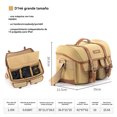 thumbnail image 3 of CWATCUN Cwatcun D146 Vintage Style DSLR Crossbody Bag - Large Capacity Canvas Camera Storage with Adjustable Compartments and Multi-Functional Pockets for Travel and Photography, 3 of 7