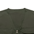 thumbnail image 4 of Men's Cargo Vest Casual Multiple Pockets Outdoor Work Vests Zipper Sleeveless V Neck Fishing Hiking Jacket Army Green XXXXXL, 4 of 8