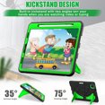 thumbnail image 5 of ELEHOLD for iPad Pro 11 inch Rugged Case, Cute Cartoon Kids Friendly Built-in Double Kickstand Full Protection Shockproof Children Case iPad Pro 11 2022/2021/2020/2018 & iPad Air 4th/5th,Black+Green, 5 of 9
