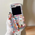 thumbnail image 1 of Cute Sanrio Hello Kitty pink with bracelet Phone Case for Samsung Galaxy Z Flip 4 3 Hard PC Back Cover for Z Flip 5 Case Case Gift Festivals, 1 of 6