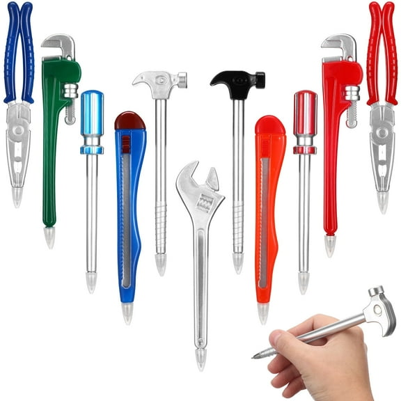 LULULION 12pcs Ballpoint Pens Novelty Hand Tools Shaped Writing Instruments 0.7mm Desk Accessories for Home and Office Use