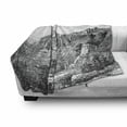 thumbnail image 3 of City Soft Flannel Fleece Throw Blanket, Vintage Engraved Style Drawing of Bethlehem Palestine Landscape, Cozy Plush for Indoor and Outdoor Use, 50" x 60", Charcoal Grey and White, by Ambesonne, 3 of 6