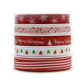 thumbnail image 2 of 2x 25M 3/8 "cintas navideñas de grano grande para envolver regalos artesanales y lazos para el cabello Baoblaze Cintas de tela de satén de grogrén, 2 of 8
