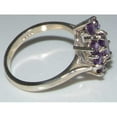 thumbnail image 2 of LBG British Made 9k White Gold Ring with Natural Amethyst Womens Statement Ring - 33 size options - Size 4, 2 of 8