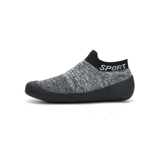 UKAP Mens Yoga Shoes Knit Upper Sneakers Breathable Socks Dance Sock Shoe  Rubber Sole Flats Gray B 6 