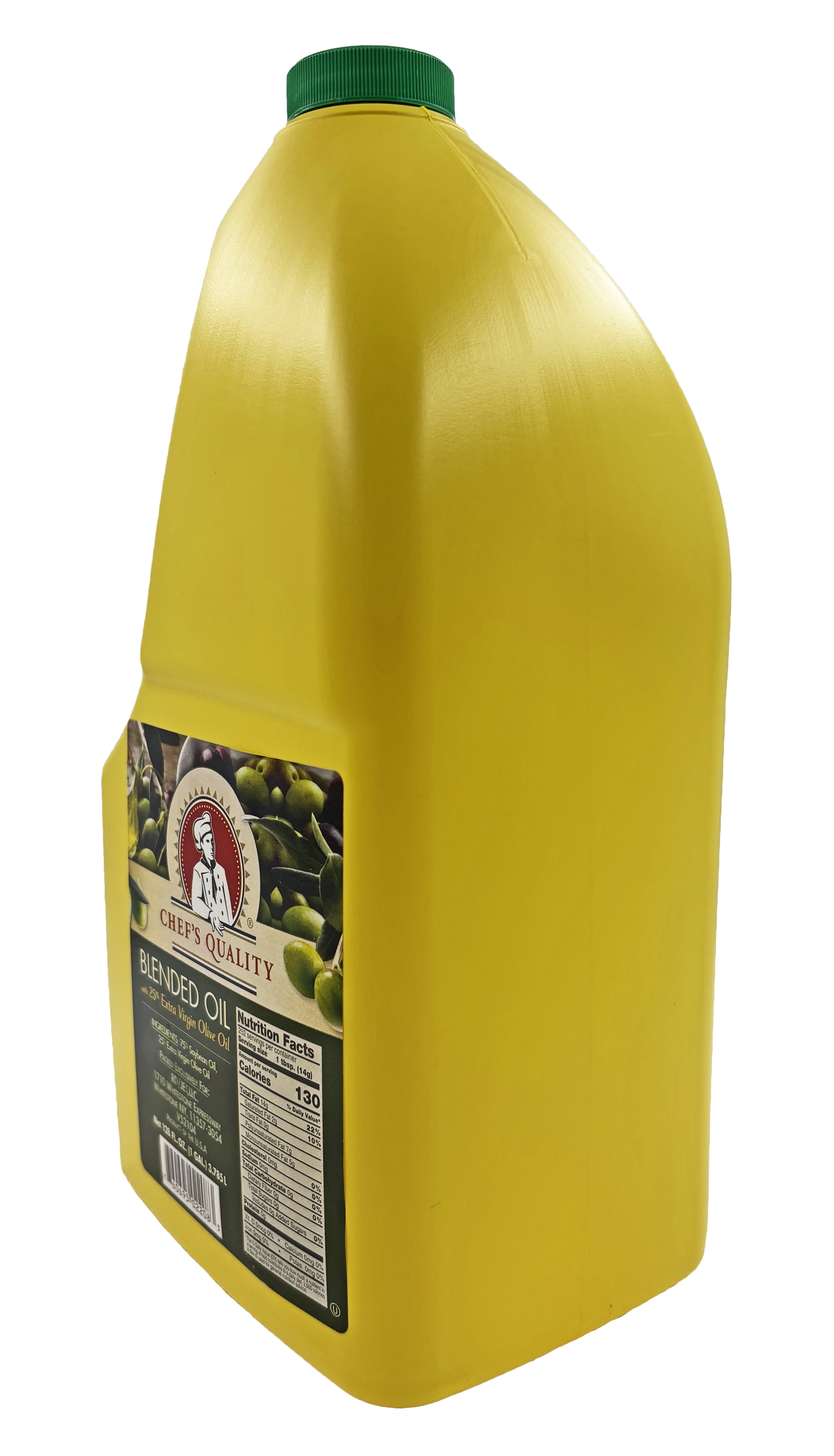 Chef's Quality Blended Oil | 25% Extra Virgin Olive Oil & 75% Soybean Oil | Kosher | 1 Gallon