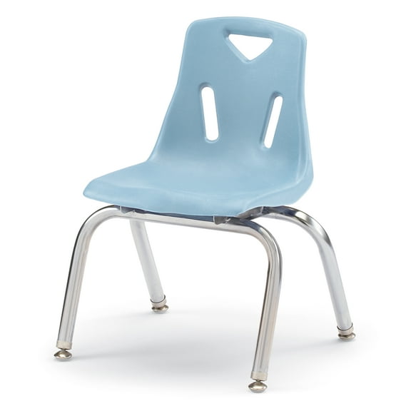 Stacking Chair with Chrome-Plated Legs - 12" Ht - Coastal Blue