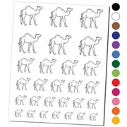 Dromedary Camel Water Resistant Temporary Tattoo Set Fake Body Art Collection - Black