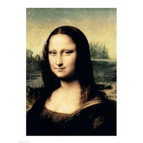 Detail of the Mona Lisa, c.1503-6 Poster Print by Leonardo Da Vinci (18 x 24)