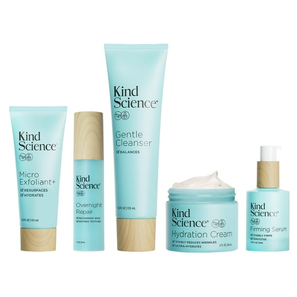 Set de cuidado de la piel Kind Science Deluxe antienvejecimiento de 5 piezas para día y noche