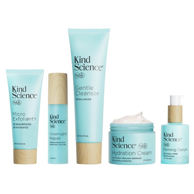 Set de cuidado de la piel Kind Science Deluxe antienvejecimiento de 5 piezas para día y noche