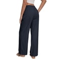 thumbnail image 4 of Fantaslook Wide Leg Pants for Women High Waisted Drawstring Pleated Trousers Pants Summer Casual Work Pants with Pockets, 4 of 8