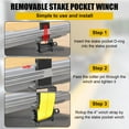 thumbnail image 5 of Trailer Stake Pocket Winch - Heavy Duty Flatbed Trailer Tool with Standard Size Winch Bar 4 Pack, 5 of 6
