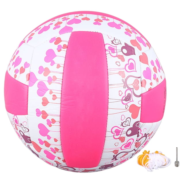 Balón de voleibol de entrenamiento tamaño 5, de poliuretano suave, para interior y exterior, para estudiantes, piscina, gimnasio, entrenamiento, color rosa.