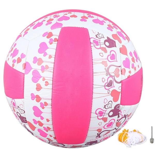 Balón de voleibol de entrenamiento tamaño 5, de poliuretano suave, para interior y exterior, para estudiantes, piscina, gimnasio, entrenamiento, color rosa.