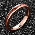 thumbnail image 3 of Rose Gold Tungsten Carbide Ring for Men Women 4mm Hawaiian Koa Wood Inlay Polished Wedding Band Comfort Fit Size 6-12, 3 of 5