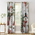 thumbnail image 2 of Hokiten Snowman Christmas Blackout Curtains | Light Blocking Print Window Curtains, Xmas Tree Botanical Snowflake Thermal Insulated Window Drapes for Living Room Kitchen Cafe (2 Panels, 84"W x 63"L), 2 of 7