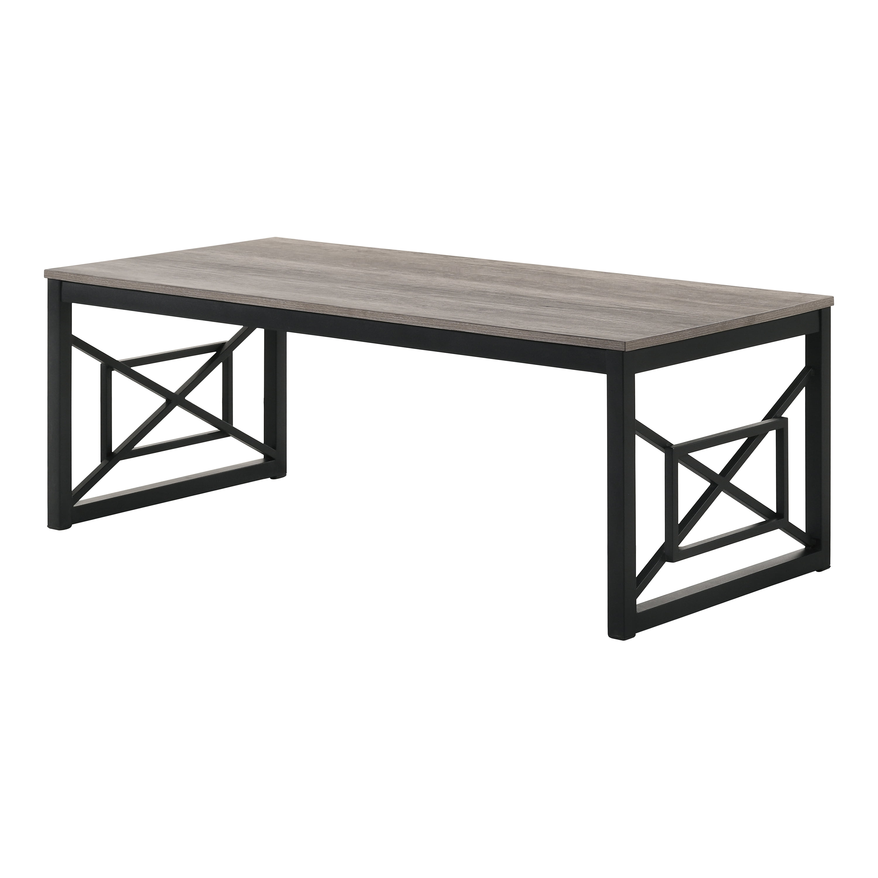 Furniture of America Dexter Wood Top and Metal Gray 2-Piece Coffee Table Set