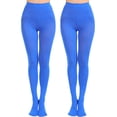 thumbnail image 3 of 2 Pairs Women's Solid Color Tights 80D, Soft Opaque Microfiber Tights, 3 of 4