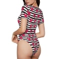 thumbnail image 2 of Kdxio Hearts And Lines for Women's Short-Sleeved Onesie Stylish Round Neck Pajamas Bodysuit Jumpsuit Nightwear-X-Large, 2 of 7
