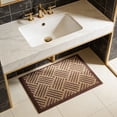 thumbnail image 4 of Bathroom Carpet Floor Mat Non-Slip Absorbent Entrance Mat for Bedroom, Gray Brown Polyester with Rubber Backing, Machine Washable 60x40 cm, 4 of 6