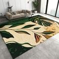 thumbnail image 3 of Green Brown Gradient Monstera Leaf Area Rug, Modern Abstracttropical Plants Entry Carpet, Indoor Rug Washable Non-Slip Soft Comfortable for Living Room Bedroom Office Study Decor5 x 7ft, 3 of 7