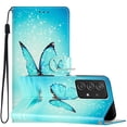 thumbnail image 2 of Wallet Case for Samsung Galaxy A53 5G with Colorful Painting Pattern Luxury PU Leather Magnetic Flip Folio Cover, Soft Silicone Shockproof Card Slots Holder Kickstand Protective Case, Blue Butterfly, 2 of 8