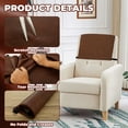 thumbnail image 3 of Dznils Faux Leather Recliner Headrest Cover with Elastic Straps, Sofa Furniture Protector, Brown, 3 of 10