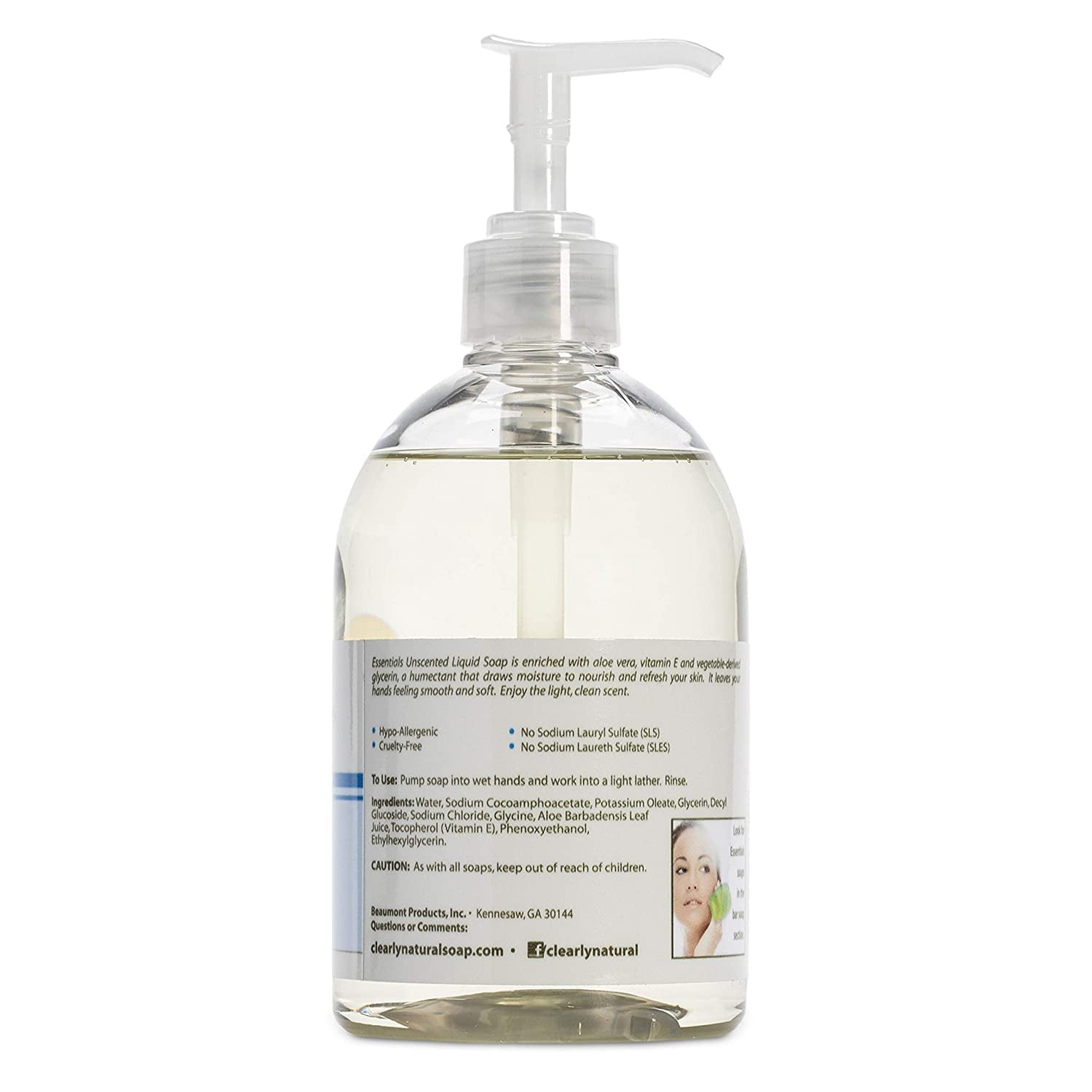 Clearly Natural & Pure Glycerin Pump Hand Soap Fragrance Free, 12oz, 3-Pack